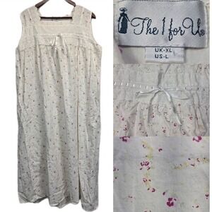 The 1 For U Nightgown Womens Large Eyelet Ruffle Prairie Victorian Cottage 3148